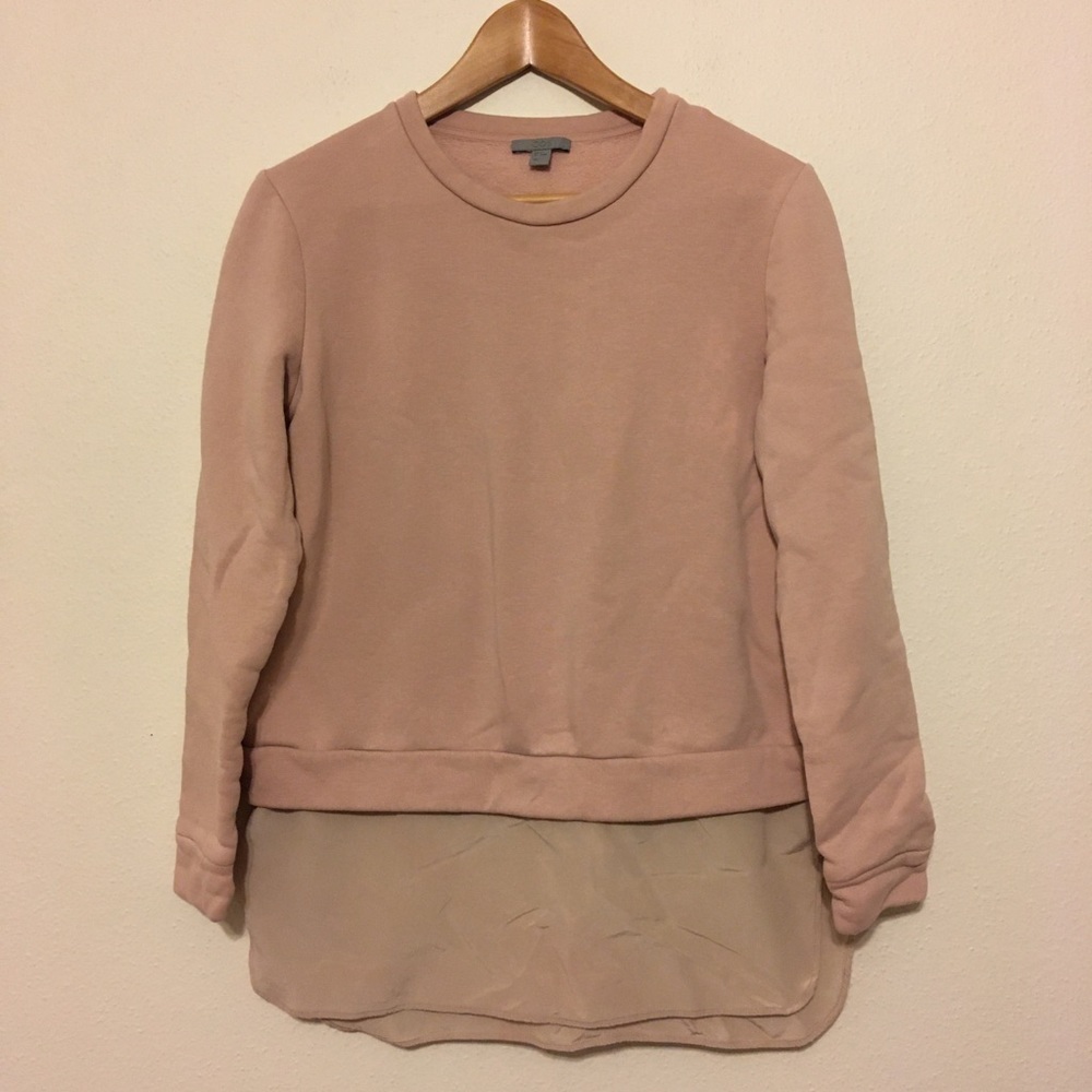 COS Silk Layered Tunic Sweatshirt Oversized Pink S - Picture 2 of 6